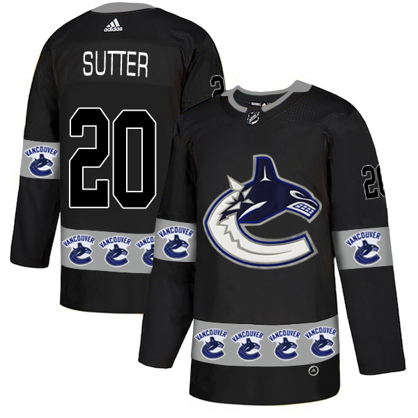 Canucks 20 Brandon Sutter Black Team Logos Fashion Adidas Jersey Canucks 20 Brandon Sutter Black Team Logos Fashion Adidas Jersey