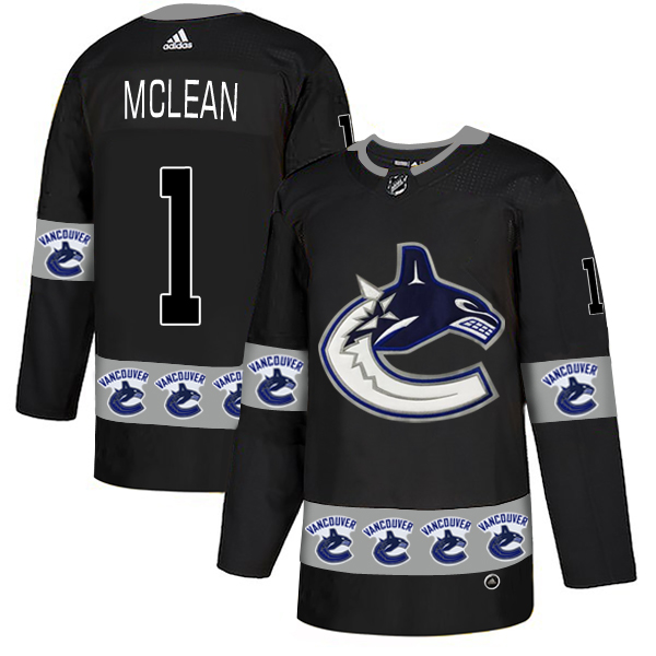 Canucks 1 Kirk McLean Black Team Logos Fashion Adidas Jersey Canucks 1 Kirk McLean Black Team Logos Fashion Adidas Jersey