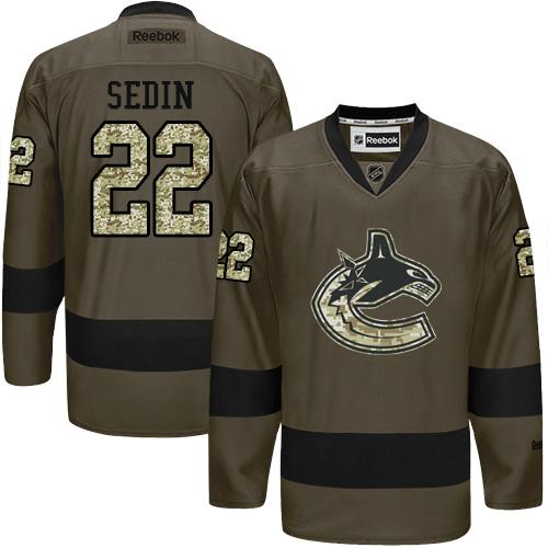 Canucks #22 Daniel Sedin Green Salute to Service Stitched NHL Jersey Canucks #22 Daniel Sedin Green Salute to Service Stitched NHL Jersey