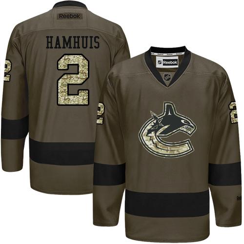 Canucks #2 Dan Hamhuis Green Salute to Service Stitched NHL Jersey Canucks #2 Dan Hamhuis Green Salute to Service Stitched NHL Jersey