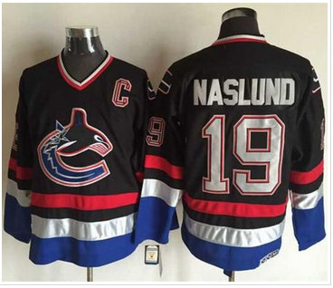 Vancouver Canucks #19 Markus Naslund Black Blue CCM Throwback Stitched NHL Jersey Vancouver Canucks #19 Markus Naslund Black Blue CCM Throwback Stitched NHL Jersey