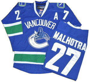Vancouver Canucks 27 Manny Malhotra Home Blue Jersey Vancouver Canucks 27 Manny Malhotra Home Blue Jersey