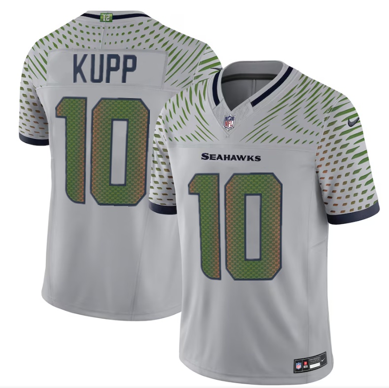 Big Size Men's Seattle Seahawks #10 Cooper Kupp Grey 2025 F.U.S.E. “Rivalries” Vapor Untouchable Limited Stitched Football Jersey Big Size Men's Seattle Seahawks #10 Cooper Kupp Grey 2025 F.U.S.E. “Rivalries” Vapor Untouchable Limited Stitched Football Jersey