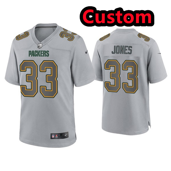 Custom Men's Green Bay Gray Atmosphere Fashion Stitched Jersey Custom Men's Green Bay Gray Atmosphere Fashion Stitched Jersey
