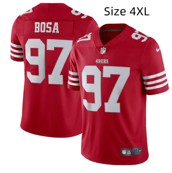 Big Size Men's San Francisco 49ers #97 Nike Bosa 2022 New Scarlet Vapor Untouchable Jersey Big Size Men's San Francisco 49ers #97 Nike Bosa 2022 New Scarlet Vapor Untouchable Jersey