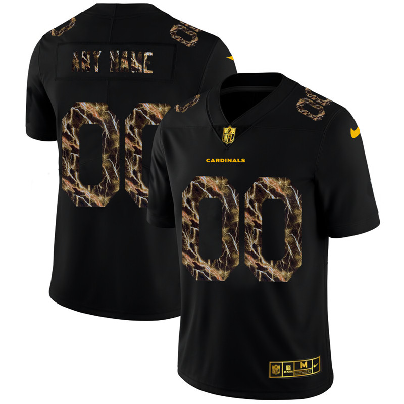 Arizona Cardinals Custom Men's Black Nike Flocked Lightning Vapor Limited NFL Jersey Arizona Cardinals Custom Men's Black Nike Flocked Lightning Vapor Limited NFL Jersey