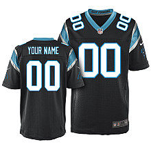 Nike Carolina Panthers Black Customized Elite Jerseys