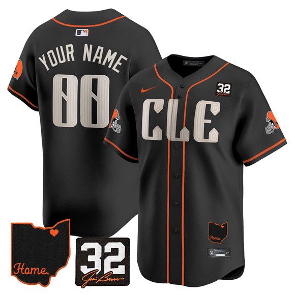 Men's Cleveland Browns ACTIVE PLAYER Custom Black 2025 Jim Brown Memorial & Home Patch Vapor Limited Stitched Jersey Men's Cleveland Browns ACTIVE PLAYER Custom Black 2025 Jim Brown Memorial & Home Patch Vapor Limited Stitched Jersey