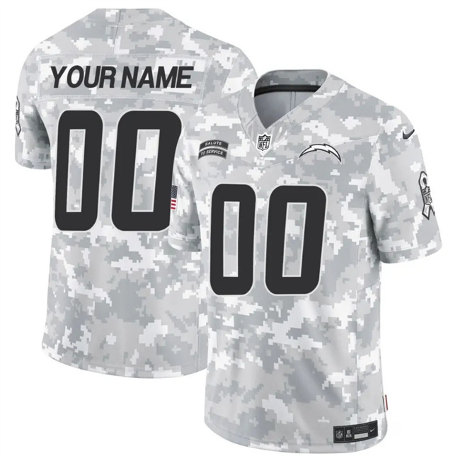 Men's Los Angeles Chargers Active Player Custom 2024 F.U.S.E Arctic Camo Salute To Service Limited Stitched Football Jersey Men's Los Angeles Chargers Active Player Custom 2024 F.U.S.E Arctic Camo Salute To Service Limited Stitched Football Jersey