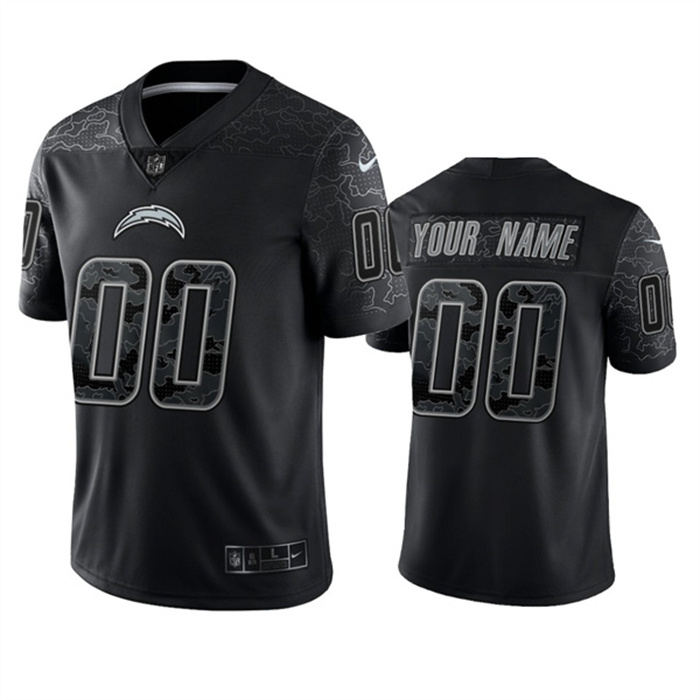 Men's Los Angeles Chargers Active Player Custom Black Reflective Limited Stitched Football Jersey Men's Los Angeles Chargers Active Player Custom Black Reflective Limited Stitched Football Jersey