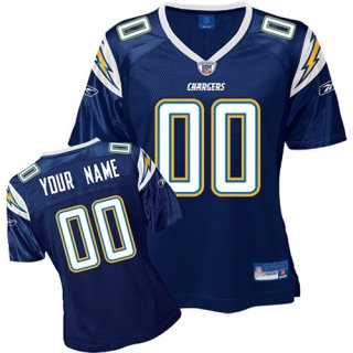 San Diego Chargers Women Customized Dark Blue Jersey