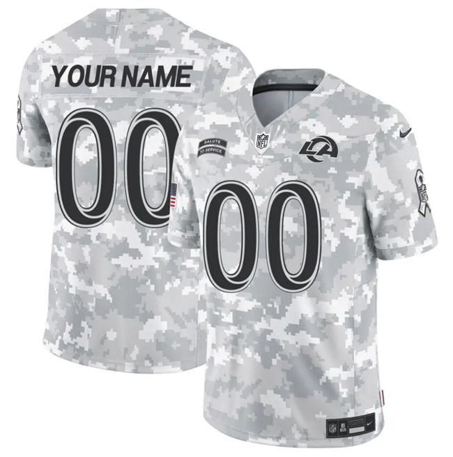 Men's Los Angeles Rams Active Player Custom 2024 F.U.S.E Arctic Camo Salute To Service Limited Stitched Football Jersey Men's Los Angeles Rams Active Player Custom 2024 F.U.S.E Arctic Camo Salute To Service Limited Stitched Football Jersey