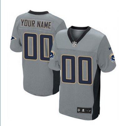 Men's Nike Los Angeles Rams Customized Limited Grey Shadow NFL Jersey Men's Nike Los Angeles Rams Customized Limited Grey Shadow NFL Jersey