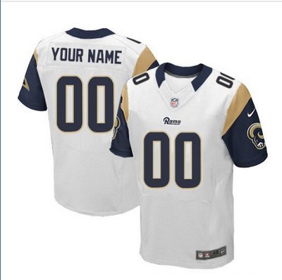 Men's Nike Los Angeles Rams Customized Elite White NFL Jersey Men's Nike Los Angeles Rams Customized Elite White NFL Jersey