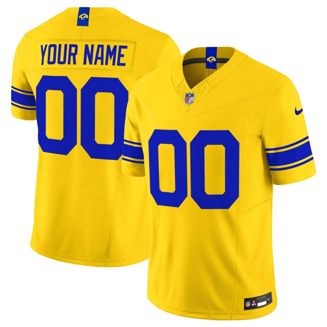 Women's Los Angeles Rams Active Player Custom Gold Classic Sol 2026 F.U.S.E. Vapor Limited Stitched Football Jersey(Run Small)