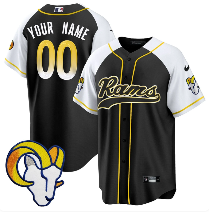 Men's Los Angeles Rams Active Player Custom Black Alternate Stitched Baseball Jersey Men's Los Angeles Rams Active Player Custom Black Alternate Stitched Baseball Jersey