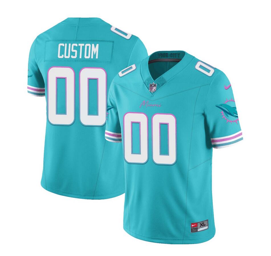 Men's Miami Dolphins Active Player Custom Aqua 2023 F.U.S.E Vapor Limited Stitched Football Jersey Men's Miami Dolphins Active Player Custom Aqua 2023 F.U.S.E Vapor Limited Stitched Football Jersey
