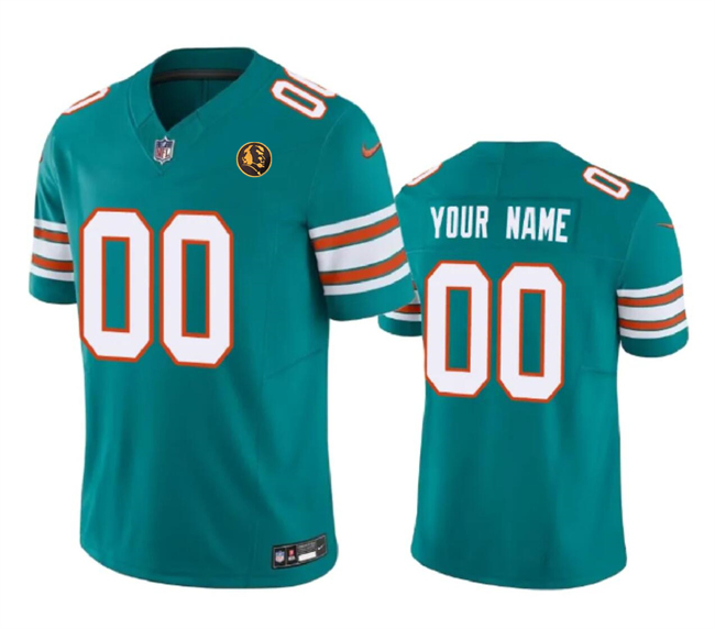 Men's Miami Dolphins Active Player Custom Aqua 2023 F.U.S.E. Alternate With John Madden Patch Vapor Limited Stitched Football Jersey Men's Miami Dolphins Active Player Custom Aqua 2023 F.U.S.E. Alternate With John Madden Patch Vapor Limited Stitched Football Jersey
