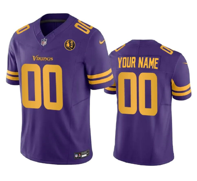 Men's Minnesota Vikings Active Player Custom Purple 2023 F.U.S.E. With John Madden Patch Color Rush Limited Stitched Football Jersey Men's Minnesota Vikings Active Player Custom Purple 2023 F.U.S.E. With John Madden Patch Color Rush Limited Stitched Football Jersey