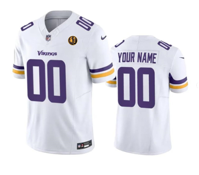 Men's Minnesota Vikings Active Player Custom White 2023 F.U.S.E. With John Madden Patch Vapor Limited Stitched Football Jersey Men's Minnesota Vikings Active Player Custom White 2023 F.U.S.E. With John Madden Patch Vapor Limited Stitched Football Jersey