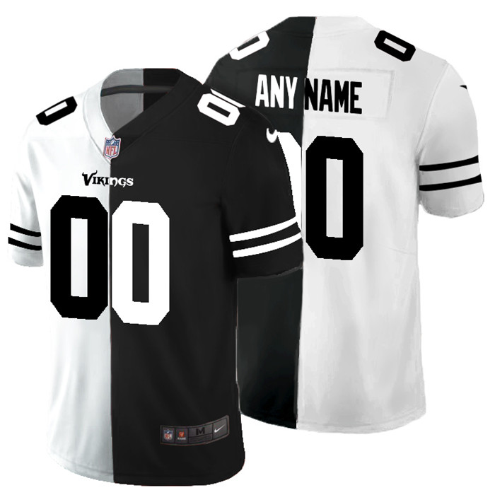 Minnesota Vikings Custom Men's Black V White Peace Split Nike Vapor Untouchable Limited NFL Jersey Minnesota Vikings Custom Men's Black V White Peace Split Nike Vapor Untouchable Limited NFL Jersey