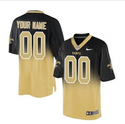 Men's Nike New Orleans Saints Customized Limited BlackGold Fadeaway NFL Jersey Men's Nike New Orleans Saints Customized Limited BlackGold Fadeaway NFL Jersey