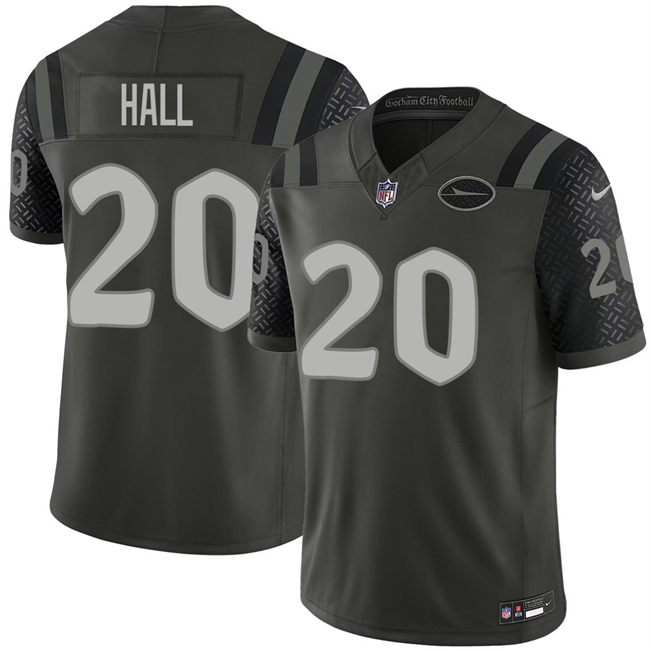 Men's New York Jets #20 Breece Hall Black 2025 F.U.S.E. “Rivalries” Vapor Limited Stitched Football Jersey