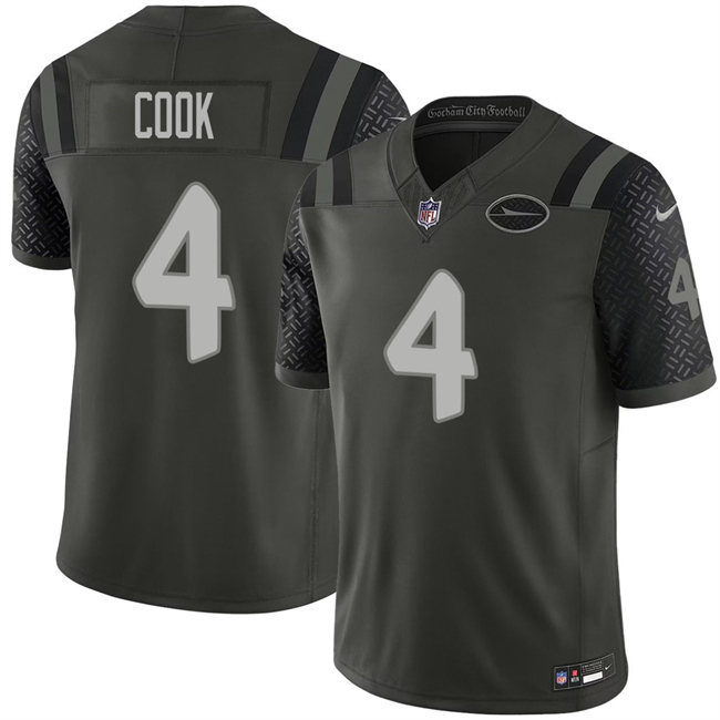 Men's New York Jets #4 Brady Cook Black 2025 F.U.S.E. “Rivalries” Vapor Limited Stitched Football Jersey Men's New York Jets #4 Brady Cook Black 2025 F.U.S.E. “Rivalries” Vapor Limited Stitched Football Jersey