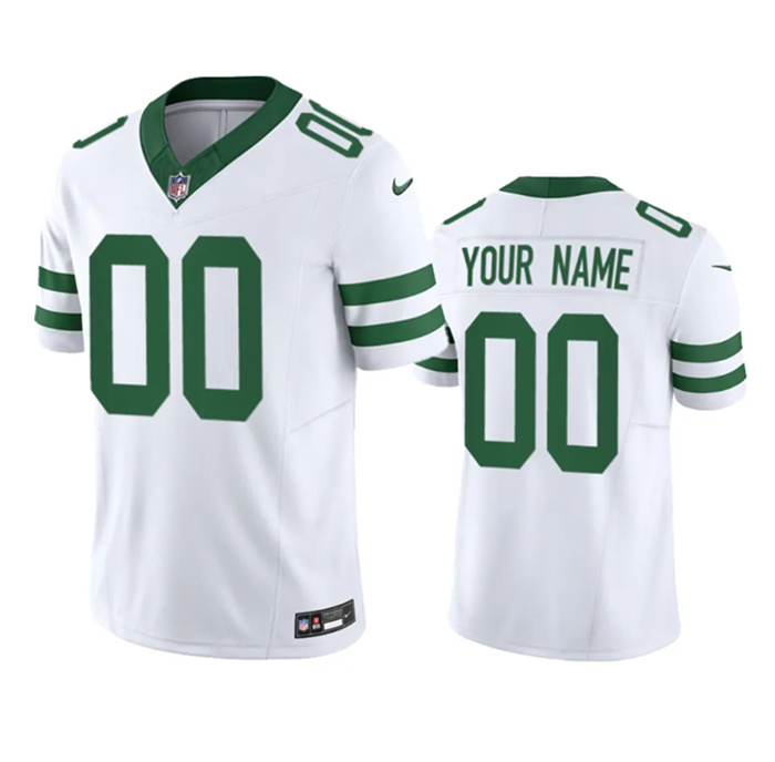 Men's New York Jets ACTIVE PLAYER Custom White 2023 F.U.S.E. Vapor Limited Throwback Stitched Football Jersey Men's New York Jets ACTIVE PLAYER Custom White 2023 F.U.S.E. Vapor Limited Throwback Stitched Football Jersey