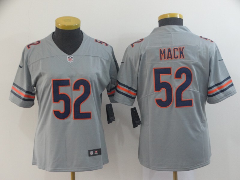 Women Nike Bears 52 Khalil Mack Gray Women Inverted Legend Limited Jersey Women Nike Bears 52 Khalil Mack Gray Women Inverted Legend Limited Jersey