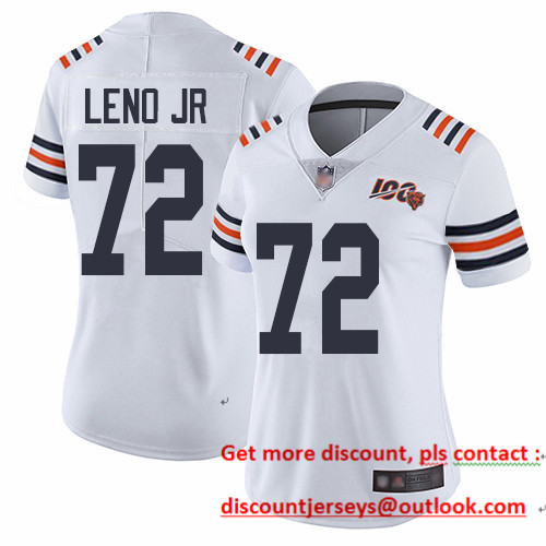 Bears #72 Charles Leno Jr White Alternate Women's Stitched Football Vapor Untouchable Limited 100th Season Jersey