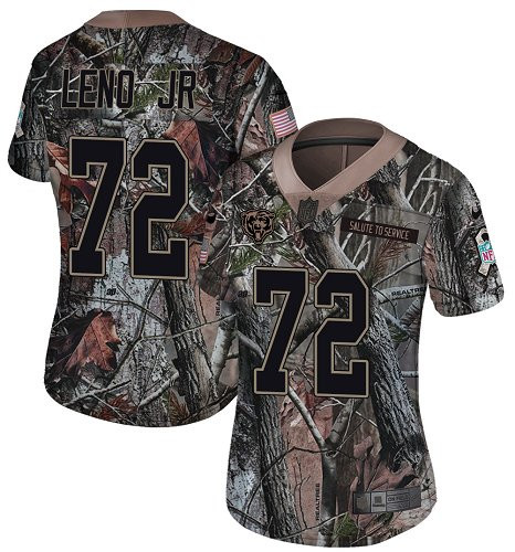 Bears #72 Charles Leno Jr Camo Women's Stitched Football Limited Rush Realtree Jersey