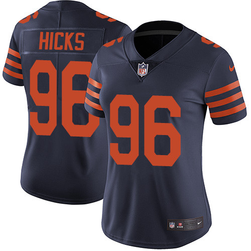 Bears #96 Akiem Hicks Navy Blue Alternate Women's Stitched Football Vapor Untouchable Limited Jersey