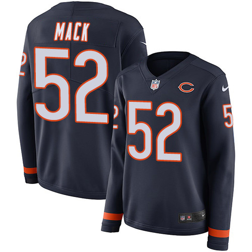 Nike Bears #52 Khalil Mack Navy Blue Team Color Women's Stitched
