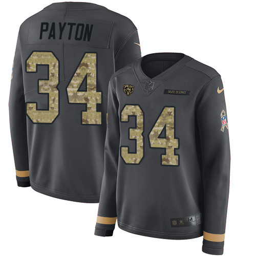 Nike Bears #34 Walter Payton Anthracite Salute to Service