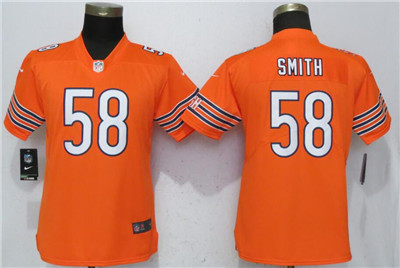 Nike Bears #58 Roquan Smith Orange Women Vapor Untouchable Limited Jersey