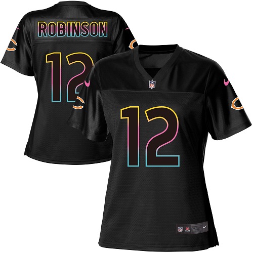 Nike Bears #12 Allen Robinson Black Women's NFL Fashion Game Jersey