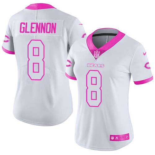 Nike Bears #8 Mike Glennon White Pink Women's Stitched NFL Limited Rush Fashion Jersey