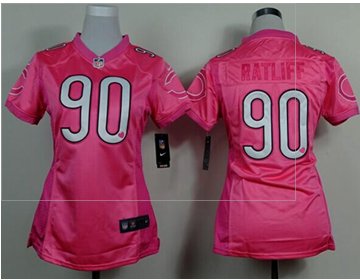 Women's NEW Bears #90 Jeremiah Ratliff Pink Be Luv'd Stitched NFL New Elite Jersey