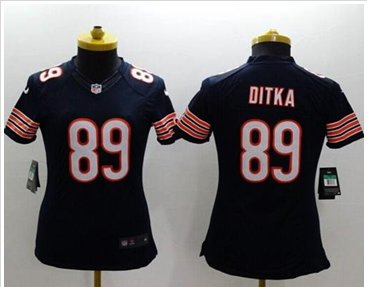 Women's NEW Bears #89 Mike Ditka Navy Blue Team Color NFL Limited Jersey