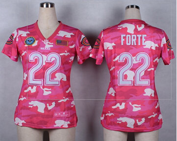 Women's NEW Bears #22 Matt Forte Pink NFL Elite Camo Fashion Jersey