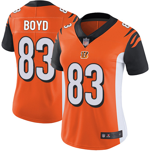 Bengals #83 Tyler Boyd Orange Alternate Women's Stitched Football Vapor Untouchable Limited Jersey Bengals #83 Tyler Boyd Orange Alternate Women's Stitched Football Vapor Untouchable Limited Jersey