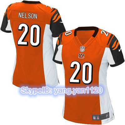Nike Bengals #20 Reggie Nelson Orange Alternate Women's Stitched NFL Elite Jersey Nike Bengals #20 Reggie Nelson Orange Alternate Women's Stitched NFL Elite Jersey
