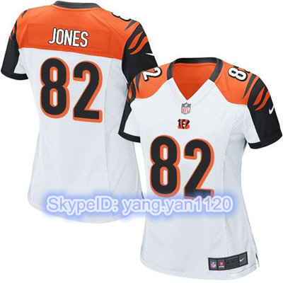 Nike Bengals #82 Marvin Jones White Women's Stitched NFL Elite Jersey