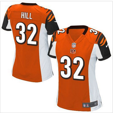 Women Nike Bengals #32 Jeremy Hill Orange Alternate Stitched NFL Elite Jersey Women Nike Bengals #32 Jeremy Hill Orange Alternate Stitched NFL Elite Jersey