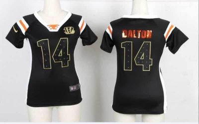 NEW Women Jerseys Cincinnati Bengals 14 Andy Dalton Black(fashion Rhinestone sequins) NEW Women Jerseys Cincinnati Bengals 14 Andy Dalton Black(fashion Rhinestone sequins)