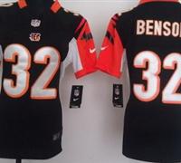 Women Nike Cincinnati Bengals 32 Cedric Benson Black Nike NFL Jerseys