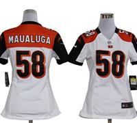 Women Nike NFL Cincinnati Bengals 58 Rey Maualuga White Jerseys