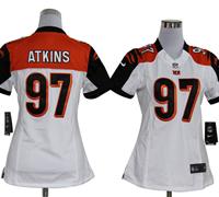 Women Nike NFL Cincinnati Bengals 97 Geno Atkins White Jerseys