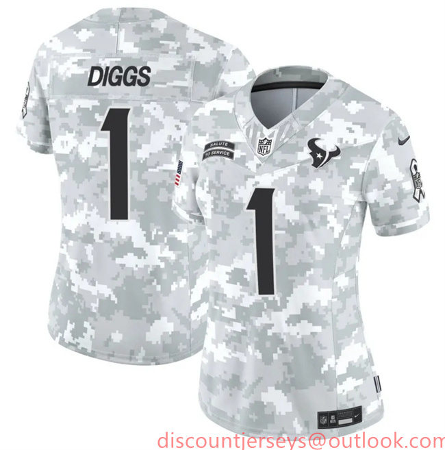Women's Houston Texans #1 Stefon Diggs 2024 F.U.S.E Arctic Camo Salute To Service Limited Stitched Football Jersey(Run Small) Women's Houston Texans #1 Stefon Diggs 2024 F.U.S.E Arctic Camo Salute To Service Limited Stitched Football Jersey(Run Small)